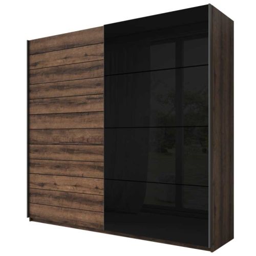 Pluto Sliding Wardrobe in  Oak Monastery | 2 Door - 200cm Wide