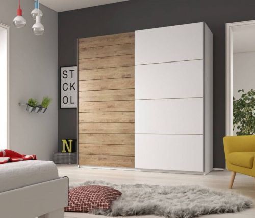Pluto Sliding Wardrobe  in Matt White | 2 Door - 200cm Wide