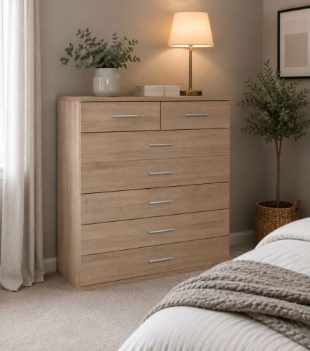 Abel 7 Drawer Chest of Drawers in Light Oak