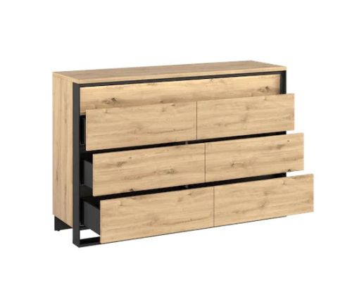 Sweden QS 04 Chest of Drawers 130cm Oak Artisan