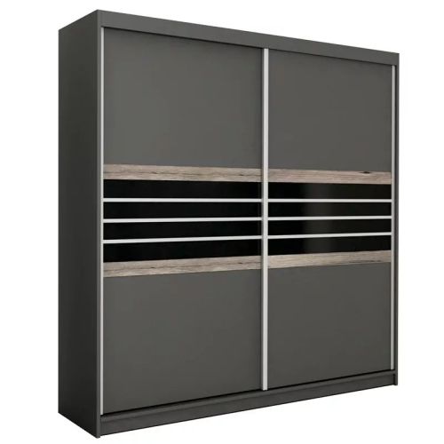Malibu Sliding Wardrobe Lava Grey 203cm