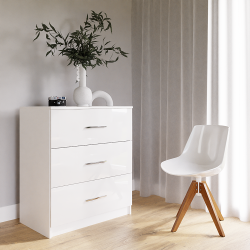 Lenart Gloss White Chest of Drawers