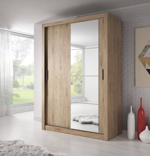 Vision Sliding Wardrobe in Matt Oak | 2 Door - 150cm Wide