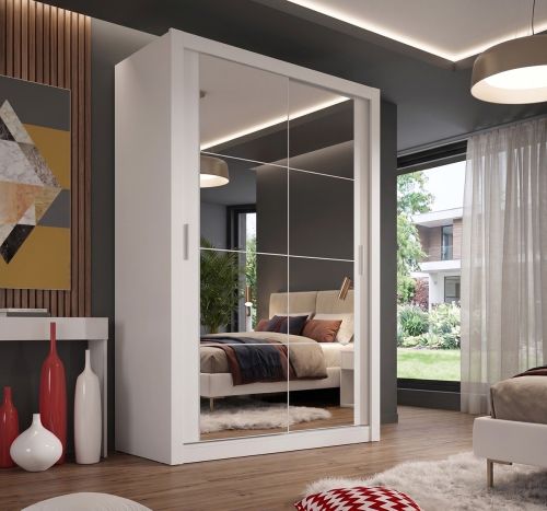 Vision 2 Door Sliding Wardrobe in Matt White | 120cm Wide