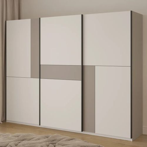 Mosaic 3 Door Sliding Wardrobe in Cashmere/Beige 270cm