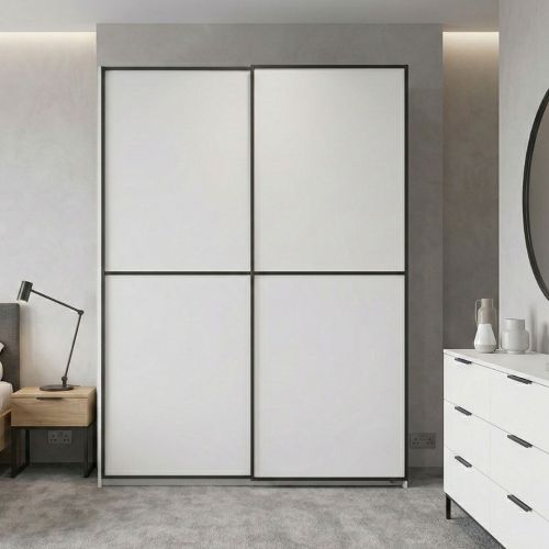 Kross 2 Door Sliding Wardrobe White 135cm/180cm