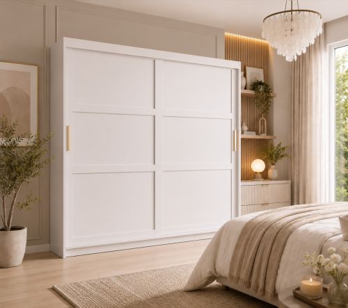 Hampton Shaker Sliding Wardrobe 2 Door White 200cm