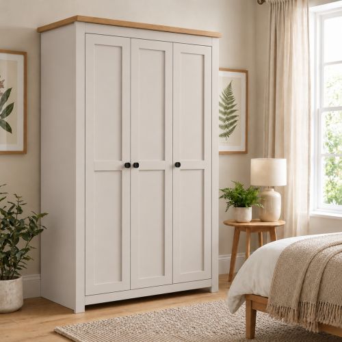 Mollie Shaker 3 Door Wardrobe Cashmere 120cm