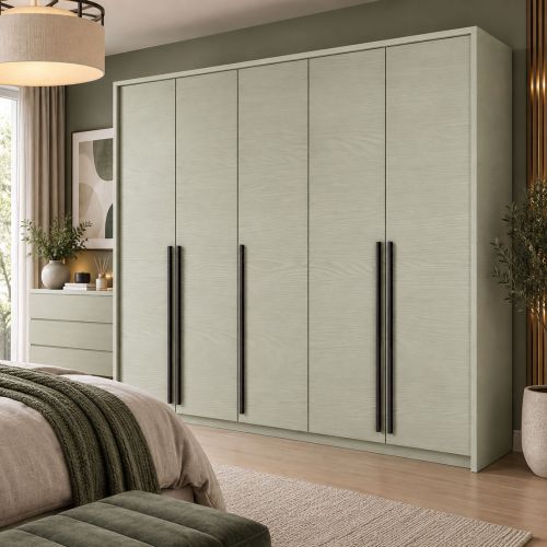 Eden 5 Door Wardrobe in Eucalyptus / Sage Green 255cm
