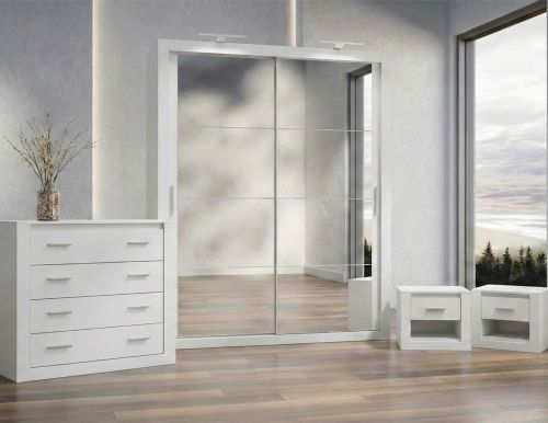 Vision Wardrobe Bedroom Set White Matt