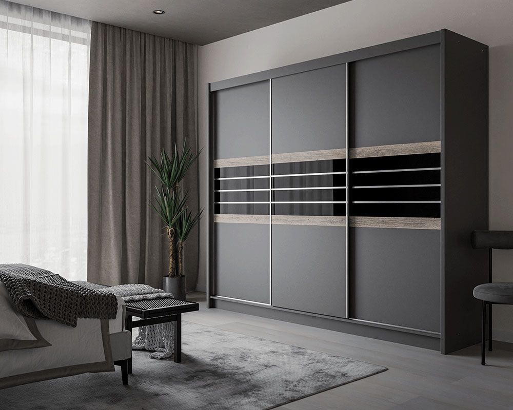 grey sliding wardrobe